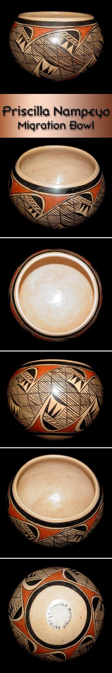 Hopi Pottery - Priscilla Namingha Nampeyo - Migration Bowl